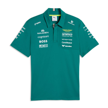 Aston Martin tricou polo green official Teamline Replica F1 Team 2026