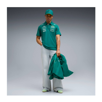 Aston Martin tricou polo green official Teamline Replica F1 Team 2026