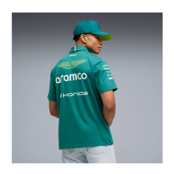 Aston Martin tricou polo green official Teamline Replica F1 Team 2026