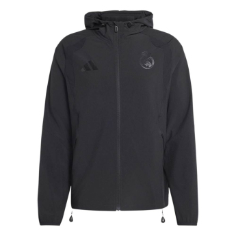 Real Madrid geacă de bărbați cu glugă Travel Windbreaker black