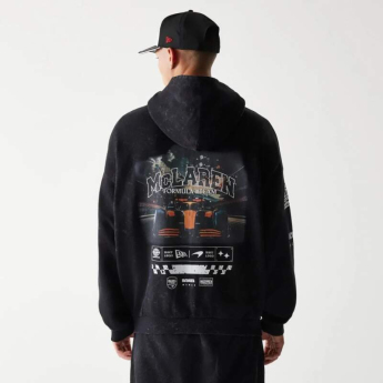 Mclaren Honda hanorac de bărbați cu glugă zip GRPHC washed black F1 Team 2026