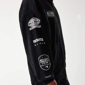 Mclaren Honda hanorac de bărbați cu glugă zip GRPHC washed black F1 Team 2026