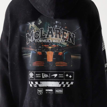 Mclaren Honda hanorac de bărbați cu glugă zip GRPHC washed black F1 Team 2026