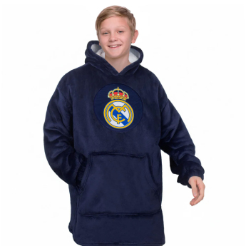 Real Madrid hanorac cu glugă pentru copii oversize blanket navy