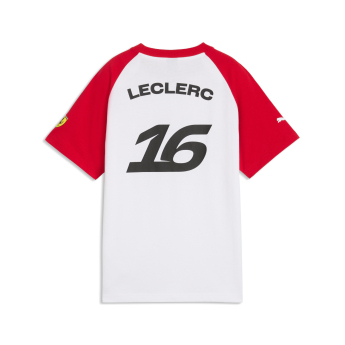 Ferrari tricou de copii Charles Leclerc #16 Graphic white F1 Team 2026