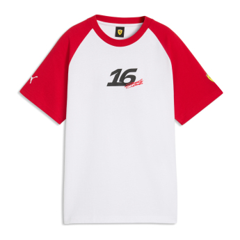 Ferrari tricou de bărbați Charles Leclerc #16 Graphic white F1 Team 2026