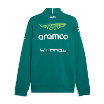 Aston Martin hanorac de bărbați Half Zip green official Teamline Replica F1 Team 2026