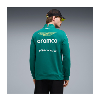 Aston Martin hanorac de bărbați Half Zip green official Teamline Replica F1 Team 2026