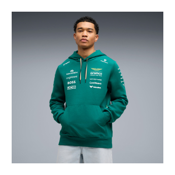 Aston Martin hanorac de bărbați cu glugă green official Teamline Replica F1 Team 2026