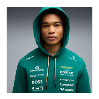 Aston Martin hanorac de bărbați cu glugă green official Teamline Replica F1 Team 2026