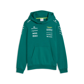 Aston Martin hanorac cu glugă pentru copii green official Teamline Replica F1 Team 2026