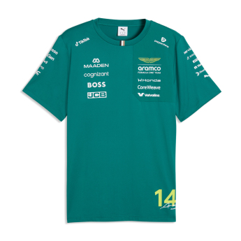 Aston Martin tricou de bărbați Fernando Alonso #14 green official Teamline Replica F1 Team 2026