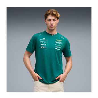 Aston Martin tricou de bărbați Lance Stroll #18 green official Teamline Replica F1 Team 2026