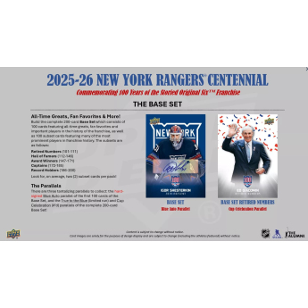 NHL cutii Cărți de hochei NHL 2025-26 Upper Deck New York Rangers NHL Centennial Hobby Box