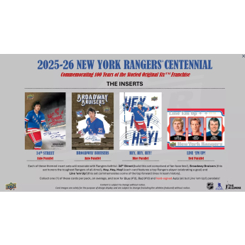 NHL cutii Cărți de hochei NHL 2025-26 Upper Deck New York Rangers NHL Centennial Hobby Box
