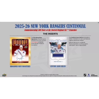 NHL cutii Cărți de hochei NHL 2025-26 Upper Deck New York Rangers NHL Centennial Hobby Box