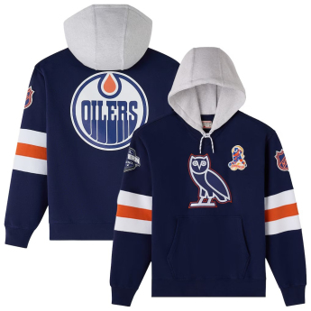 Edmonton Oilers hanorac de bărbați cu glugă OVO navy