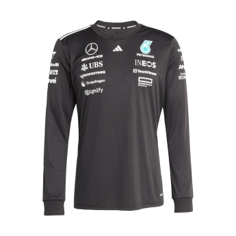Mercedes AMG Petronas tricou de bărbați cu mânecă lungă black official Teamline Replica F1 Team 2025