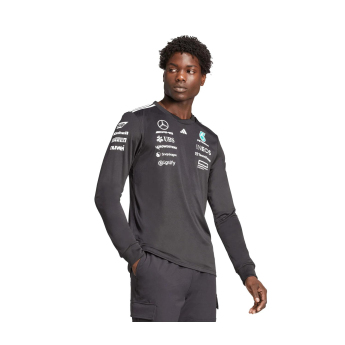 Mercedes AMG Petronas tricou de bărbați cu mânecă lungă black official Teamline Replica F1 Team 2025