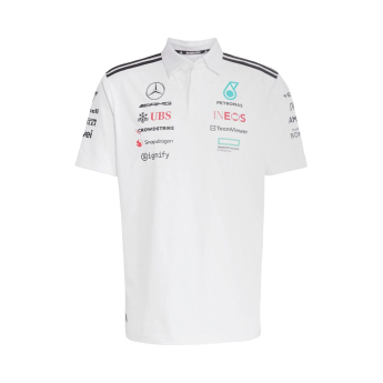 Mercedes AMG Petronas tricou polo white official Teamline Replica F1 Team 2025