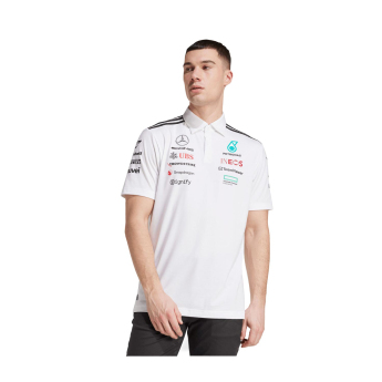 Mercedes AMG Petronas tricou polo white official Teamline Replica F1 Team 2025