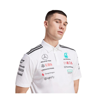 Mercedes AMG Petronas tricou polo white official Teamline Replica F1 Team 2025