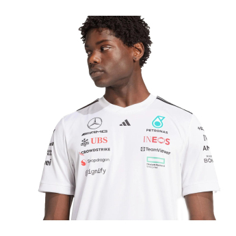 Mercedes AMG Petronas tricou de bărbați white official Teamline Replica F1 Team 2025