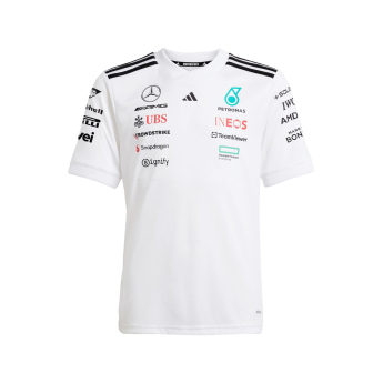 Mercedes AMG Petronas tricou de copii white official Teamline Replica F1 Team 2025