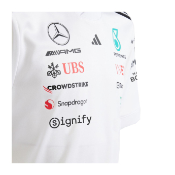 Mercedes AMG Petronas tricou de copii white official Teamline Replica F1 Team 2025