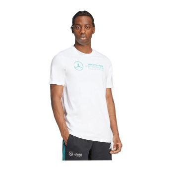 Mercedes AMG Petronas tricou de bărbați Logo white F1 Team 2025