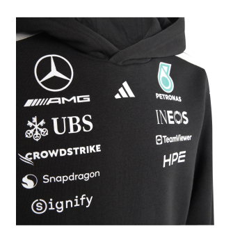 Mercedes AMG Petronas hanorac cu glugă pentru copii black official Teamline Replica F1 Team 2026
