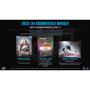 NHL cutii Cărți de hochei NHL 2025-26 Upper Deck Credentials Hobby Box