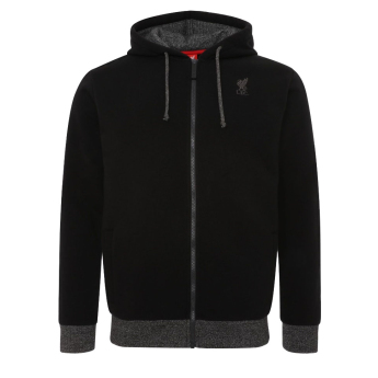 FC Liverpool hanorac de bărbați cu glugă zip thru black