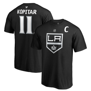 Los Angeles Kings tricou de bărbați black #11 Anze Kopitar Stack Logo Name & Number