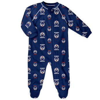 Edmonton Oilers papuci de copii Full Zip Allover Print Coverall Blue