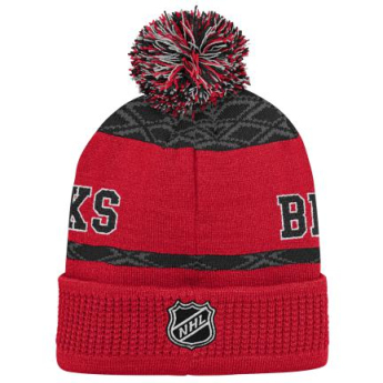 Chicago Blackhawks căciula de iarnă pentru copii Puck Pattern Cuffed Pom