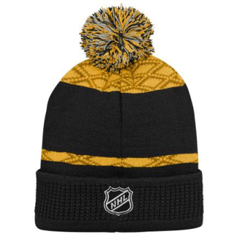Boston Bruins căciula de iarnă pentru copii Puck Pattern Cuffed Pom