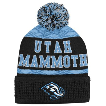 Utah Hockey Club căciula de iarnă pentru copii Puck Pattern Cuffed Pom