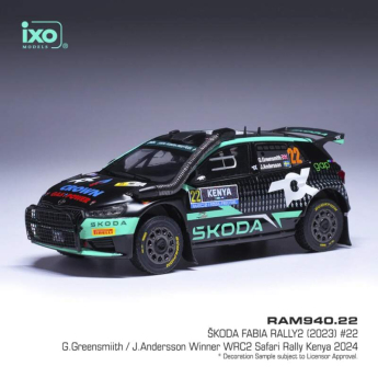 Modele auto și moto model 1/43 IXO Škoda Fabia Rally2 #22 Greensmith/Andersson WRC Safari Rallye Kenia 2024