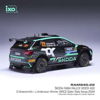 Modele auto și moto model 1/43 IXO Škoda Fabia Rally2 #22 Greensmith/Andersson WRC Safari Rallye Kenia 2024