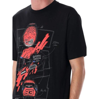Marc Marquez tricou de bărbați helmet black 2026
