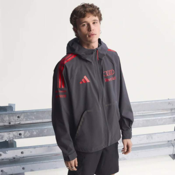 Audi F1 geacă de bărbați cu glugă Mechanics Rain grey F1 Team 2026