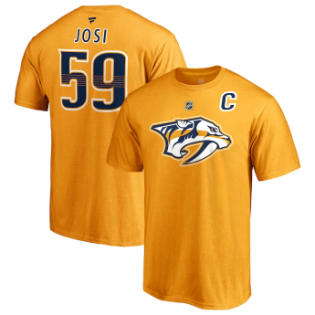 Nashville Predators tricou de bărbați yellow #59 Roman Josi Stack Logo Name & Number