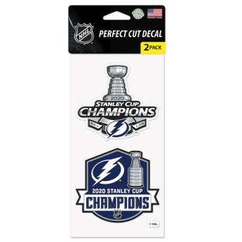 Tampa Bay Lightning abțibilduri 2020 Stanley Cup Champions 4x8 Perfect Cut Decal 2-Pack