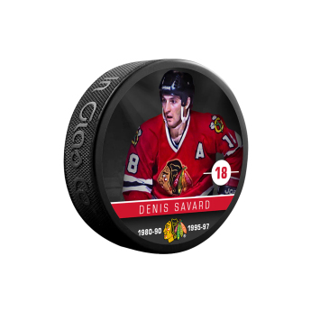 Chicago Blackhawks puc Denis Savard #18 Souvenir Collector Hockey Puck