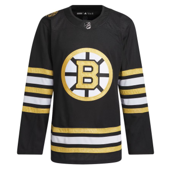 Boston Bruins tricou de hochei adidas Black 100th Anniversary Primegreen Authentic Jersey