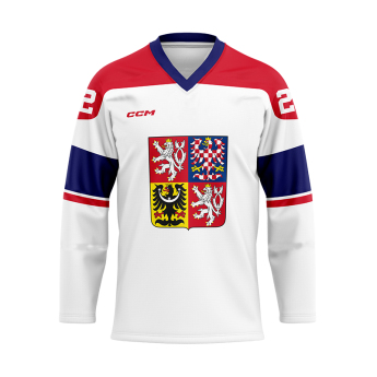Echipa națională de hochei tricou de hochei Ondřej Palát #18 CCM Czech republic - white