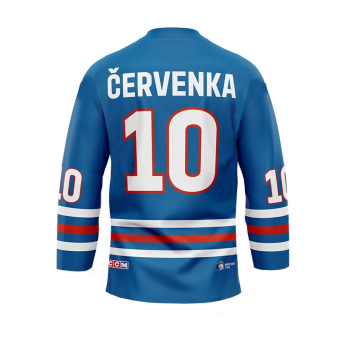 Echipa națională de hochei tricou de hochei Roman Červenka #10 2023/2024 CCM Fandres replica - blue