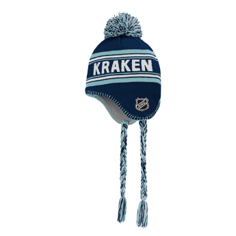 Seattle Kraken căciula de iarnă pentru copii Jacquard Tassel Knit With Pom