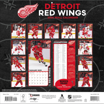 Detroit Red Wings calendar 2025 Wall Calendar